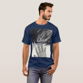 Universe Hand Reaching voor de sterren Illustratie T-shirt (Voorkant volledig)