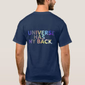 Universe heeft mijn zwarte en blauwe mannetje t-shirt (Achterkant)