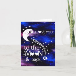 Universe - Ik hou van je naar de maan en achterkaa Feestdagen Kaart