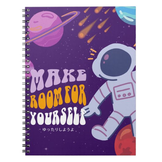 Universe-Inspired en Astronaut Notitieboek Hoesje (Voorkant)