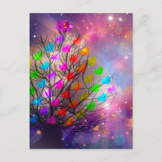 Universe is genoeg liefde, hart en sterren briefkaart (Voorkant)