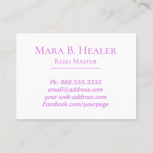 *~* Universe lavender Pink Peach Galaxy Nebula Visitekaartje (Achterkant)