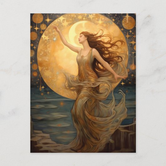 Universe Meisje Fantasy Art Briefkaart (Voorkant)