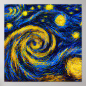 Universe melkweg in Van Gogh Style Poster (Voorkant)