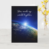 Universe met lichte vlakke dank kaart (Gele Bloem)