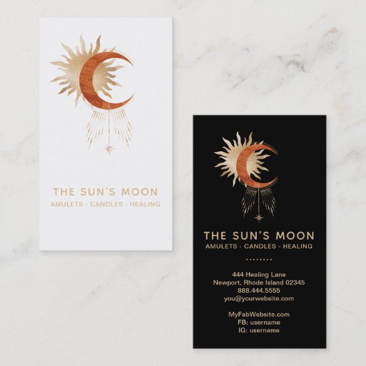 *~* Universe Moon Beams Sun Rays Stars kosmisch Visitekaartje (Voorkant / Achterkant)