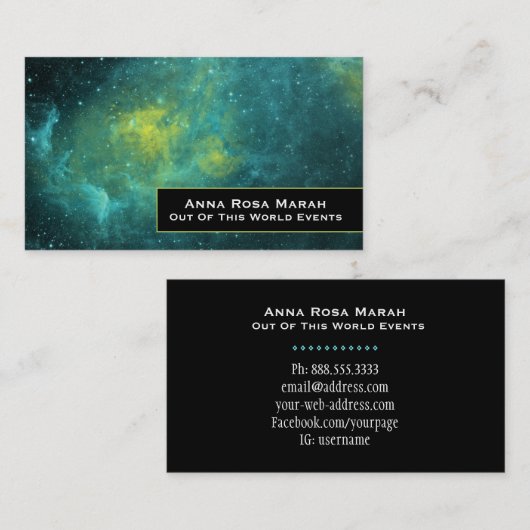 *~* Universe Nebula Cosmic Galaxy Stars Visitekaartje (Voorkant / Achterkant)