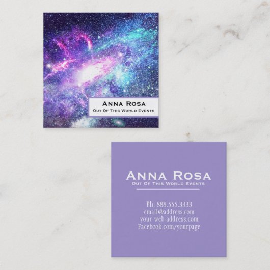 *~* Universe Nebula Stars.  Galaxy Cosmos Vierkante Visitekaartje (Voorkant / Achterkant)