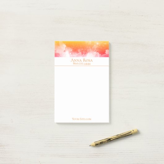 *~* Universe Peach Gold Oranje Pink Galaxy Nebula Post-it® Notes (Op bureau)