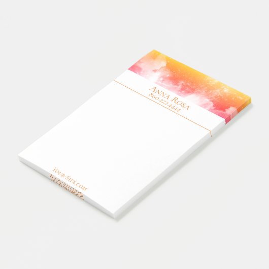 *~* Universe Peach Gold Oranje Pink Galaxy Nebula Post-it® Notes (Schuin)