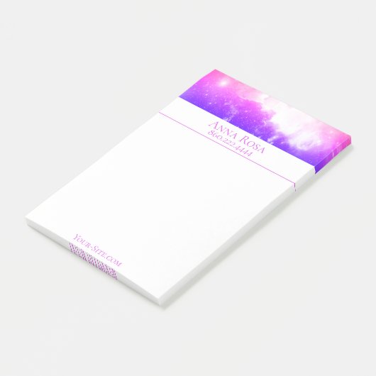 *~* Universe Peach Lavender and Pink Galaxy Nebula Post-it® Notes (Schuin)
