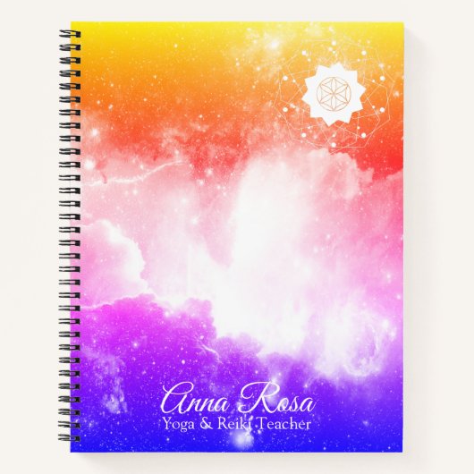 *~* Universe Peach Lavender Pink Galaxy Nebula Notitieboek (Voorkant)