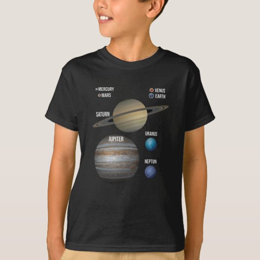 Universe Planeten Zonnestelsel Melkweg T-shirt (Voorkant)