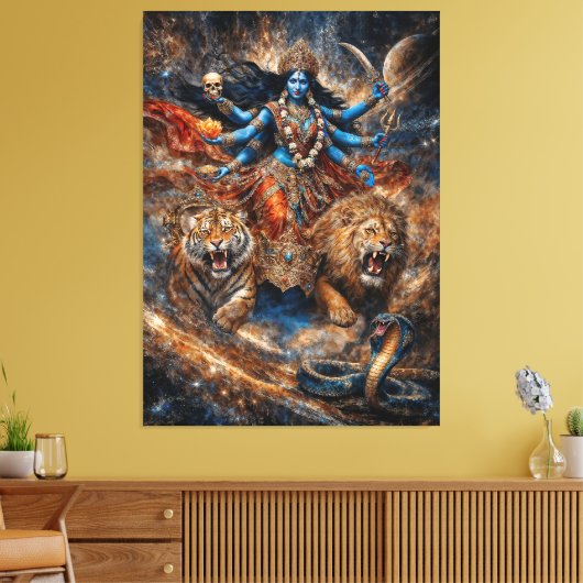 Universe Powers of Kali Goddess Canvas Afdruk (Insitu (Woonkamer))