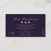 Universe, roze, donkerblauwe, pekende juwelen Init Visitekaartje (Achterkant)