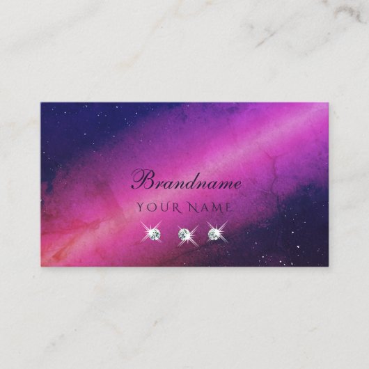 Universe roze en donkerblauwe ruimte Mousserende j Visitekaartje (Voorkant)