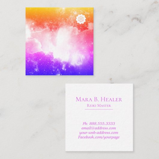 *~* Universe roze lavendel Galaxy Nebula Vierkante Visitekaartje (Voorkant / Achterkant)