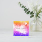 *~* Universe Roze Peach Lavender Galaxy Nebula Vierkante Visitekaartje (Staand voorkant)