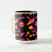 UNIVERSE ROZE TWEEKLEURIGE KOFFIEMOK (Voorkant links)