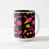 UNIVERSE ROZE TWEEKLEURIGE KOFFIEMOK (Voorkant rechts)