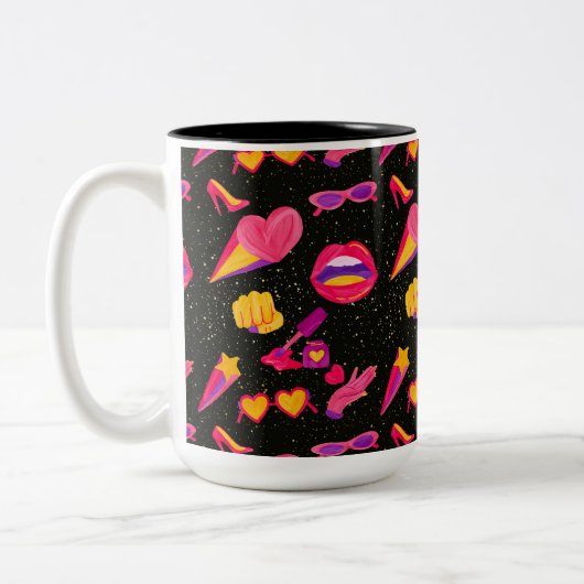 UNIVERSE ROZE TWEEKLEURIGE KOFFIEMOK (Links)