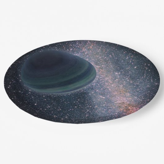 Universe ruimtevaartthematuin essentieel papieren bordje (Gekanteld)