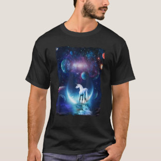 Universe Space Random Galaxy Graphics Eenhoorn in  T-shirt