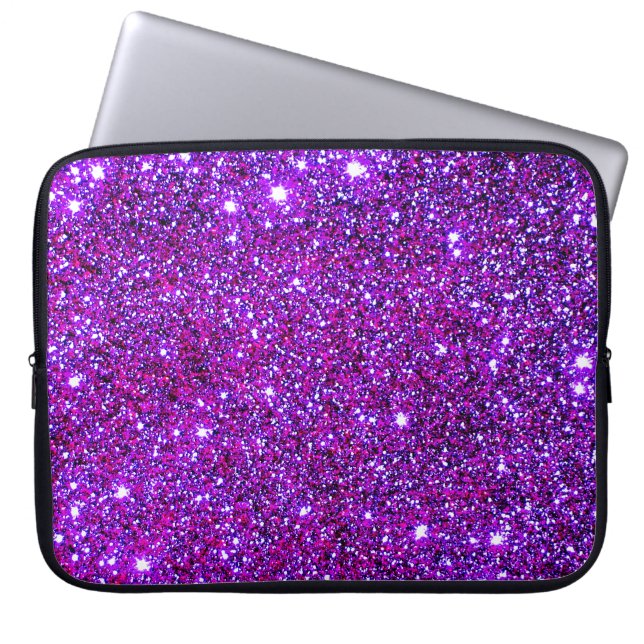 Universe sterren Paars Glitter Sparkly Laptop Hoes (Voorkant)