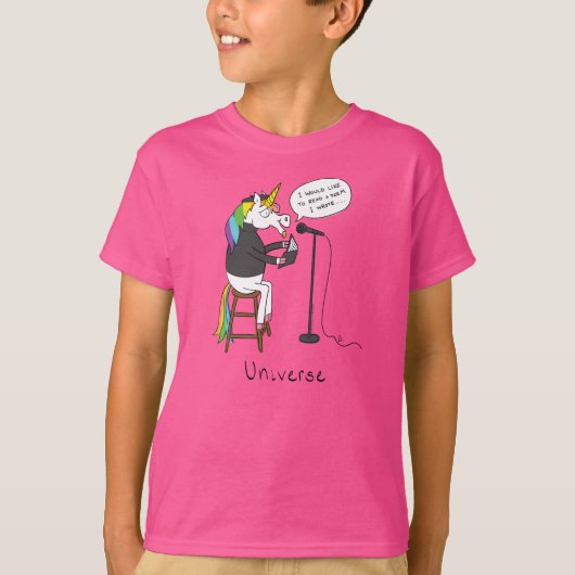 Universe Unicorn Poetry Funny Boy's Kind T-shirt (Voorkant)
