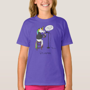 Universe Unicorn Poetry Funny Girl's Kind T-shirt