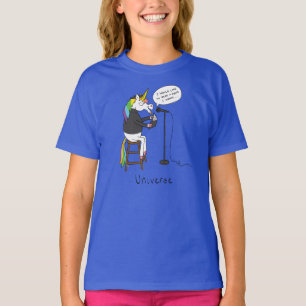 Universe Unicorn Poetry Funny Girl's Kind T-shirt