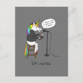Universe Unicorn Reading Poetry Funny Briefkaart (Voorkant)