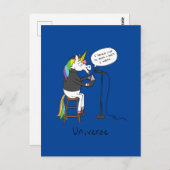 Universe Unicorn Reading Poetry Funny Briefkaart (Voorkant / Achterkant)