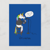 Universe Unicorn Reading Poetry Funny Briefkaart (Voorkant)