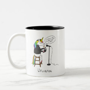 Universe Unicorn Reading Poetry Funny Coffee Mok