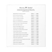 Universeel Genderneutraal Baby shower Mam of Pap Notitieblok (Voorkant)