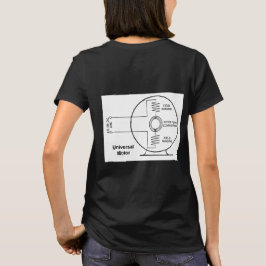 Universeel motoraansluitschema op de achterkant va t-shirt