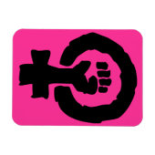 Universeel symbool Solidariteitshand Hot Pink Magneet (Horizontaal)
