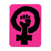 Universeel symbool Solidariteitshand Hot Pink Magneet (Verticaal)