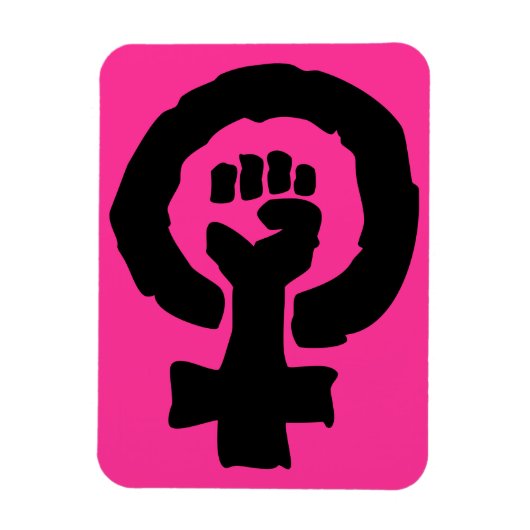 Universeel symbool Solidariteitshand Hot Pink Magneet (Verticaal)