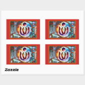 Universeel symbool voor vergeving rechthoekige sticker (Vel)