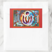 Universeel symbool voor vergeving rechthoekige sticker (Tas)