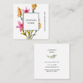 Universeel visitekaartje met botanische bloem. (Voorkant / Achterkant)