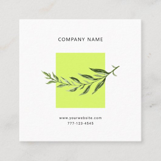 Universeel visitekaartje met botanische bloem. (Voorkant)