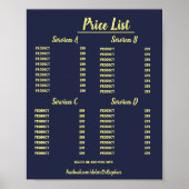 Universele aanpasbare prijstlijst. poster (Voorkant)