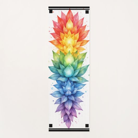 Universele Chakra Yogamat – Regenboog Energie (Voorkant)