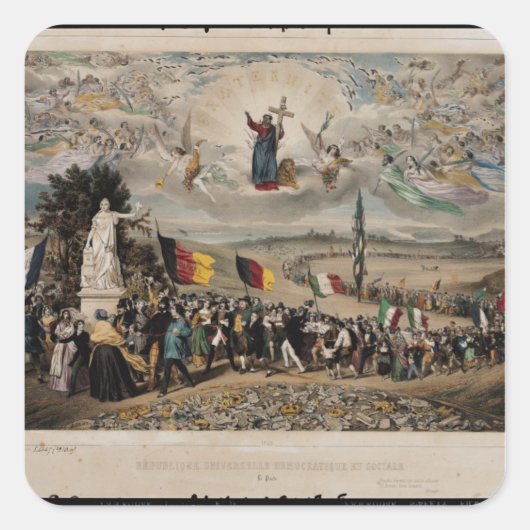 Universele Democratische Republiek, 1848 Vierkante Sticker (Voorkant)
