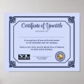 Universele erkenning voor werknemers, vrijwilliger poster (Voorkant)