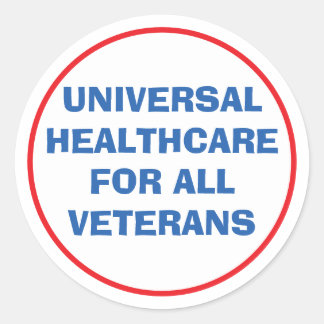 Universele gezondheidszorg voor alle veteranen ronde sticker