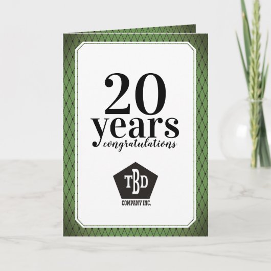 Universele jubileumkaart voor werknemers met schui kaart (Voorkant)